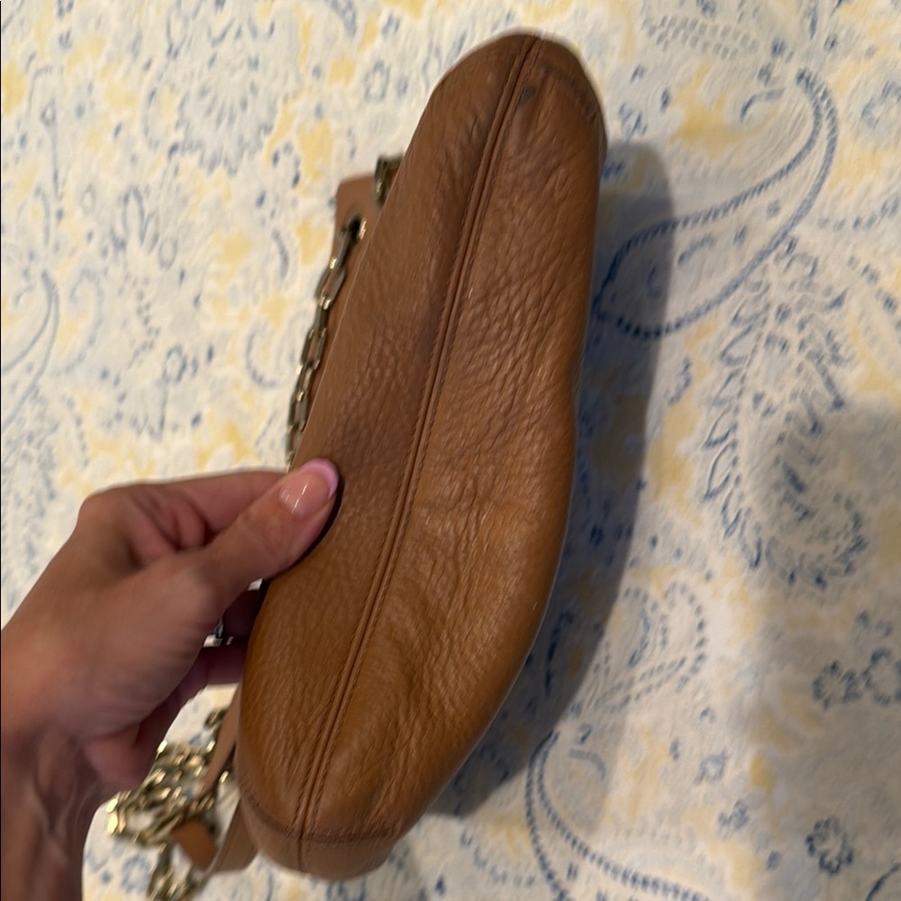 Tory Burch Brown Gold Shoulder Bag with Chain Strap - Picture 5 of 5